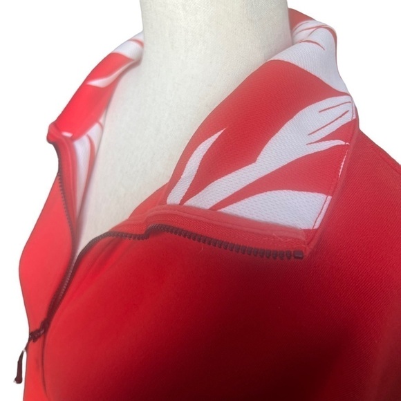 Lolë Half Zip Sweatshirt Unity Sweater XL Flame Red Colorful Tropical Travel - Picture 3 of 11